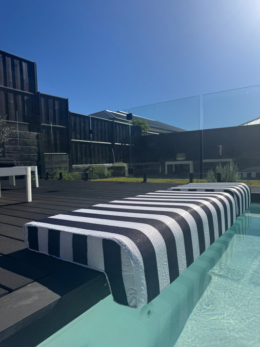 Poolside Cushion Black Stripe Large