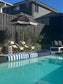 Poolside Cushion Cobalt Blue Stripe Large
