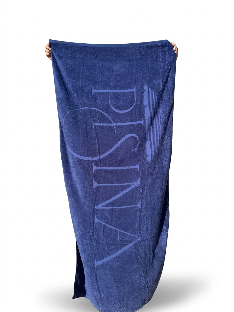 Pisina Oversized Towels Navy Bundle x 4