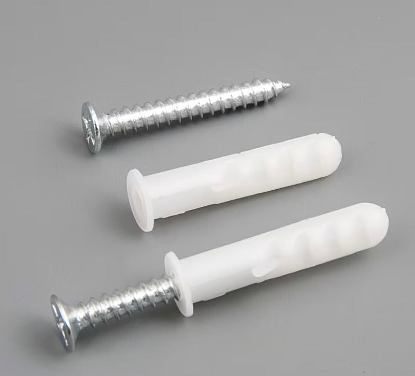 Mounting Kit: Screw Caps, Screws & Wall Plugs