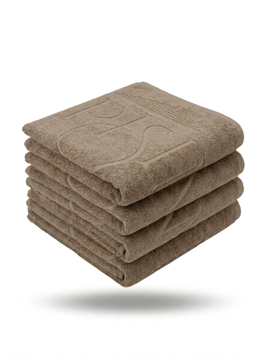Pisina Oversized Towels Taupe Bundle x 4