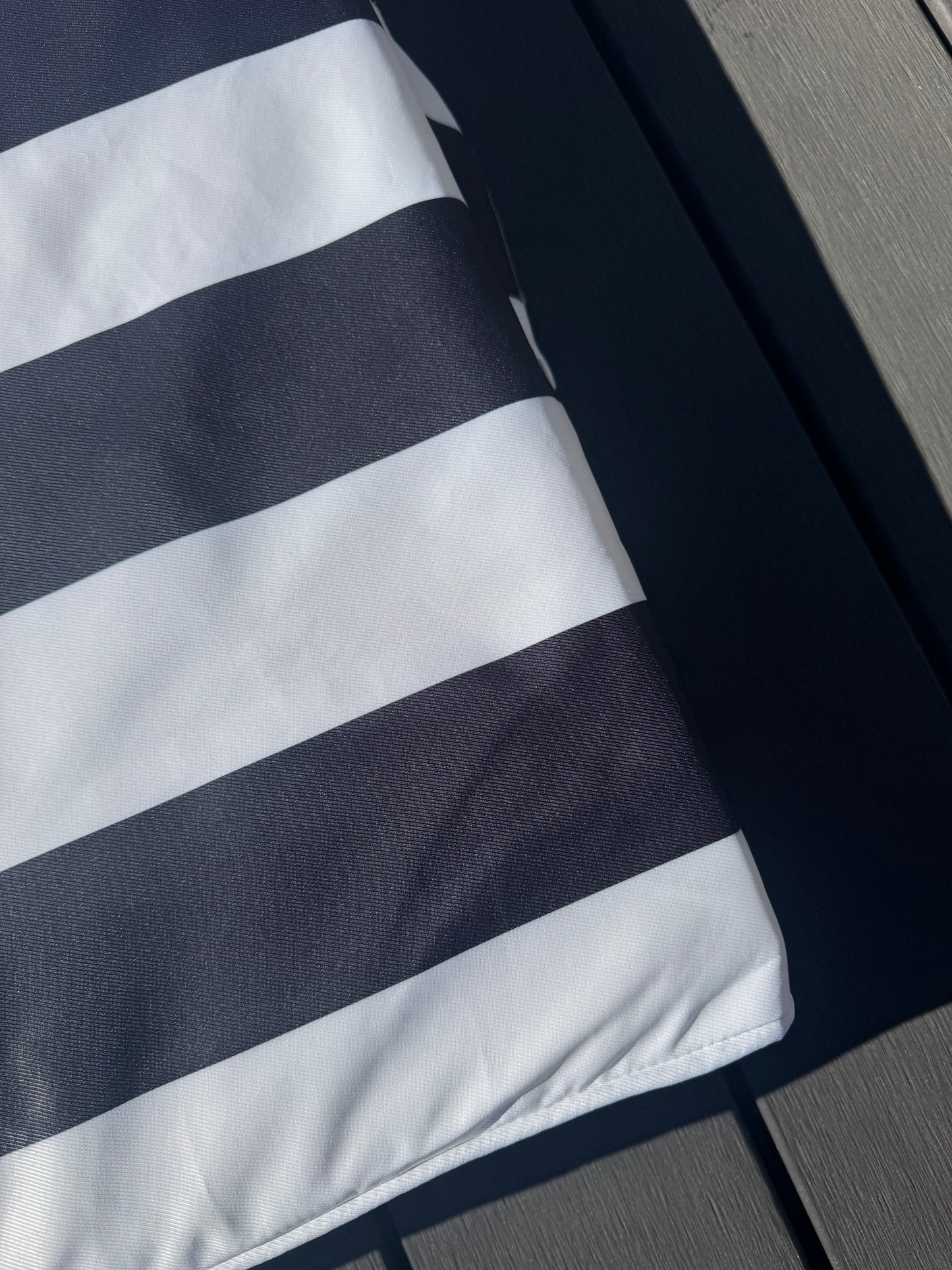 Poolside Cushion Black Stripe Small