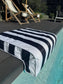 Poolside Cushion Black Stripe Small