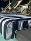 Poolside Cushion Black Stripe Large