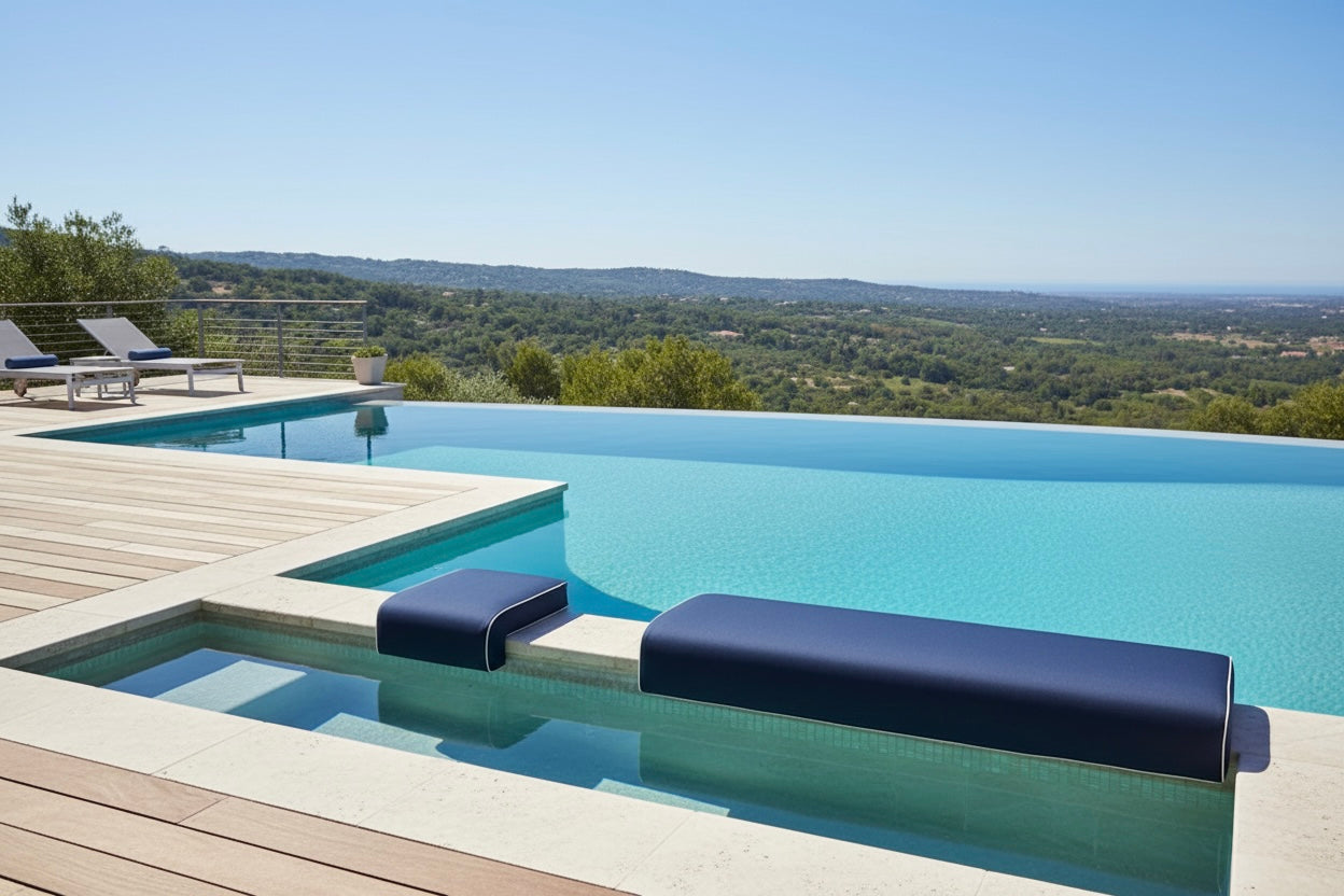 Poolside Cushion Deep Lagoon Blue Small