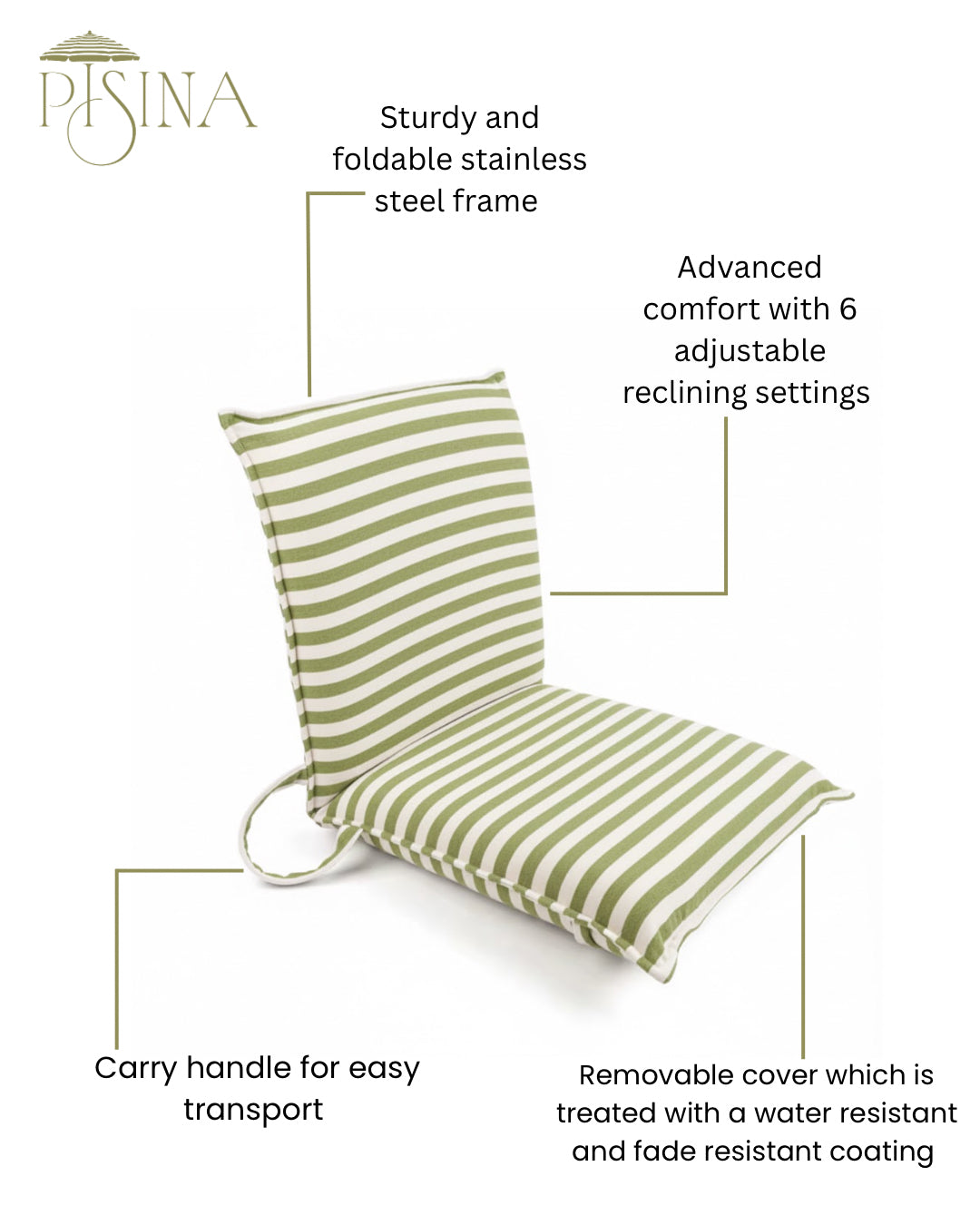 Reclining Sun Lounger Olive