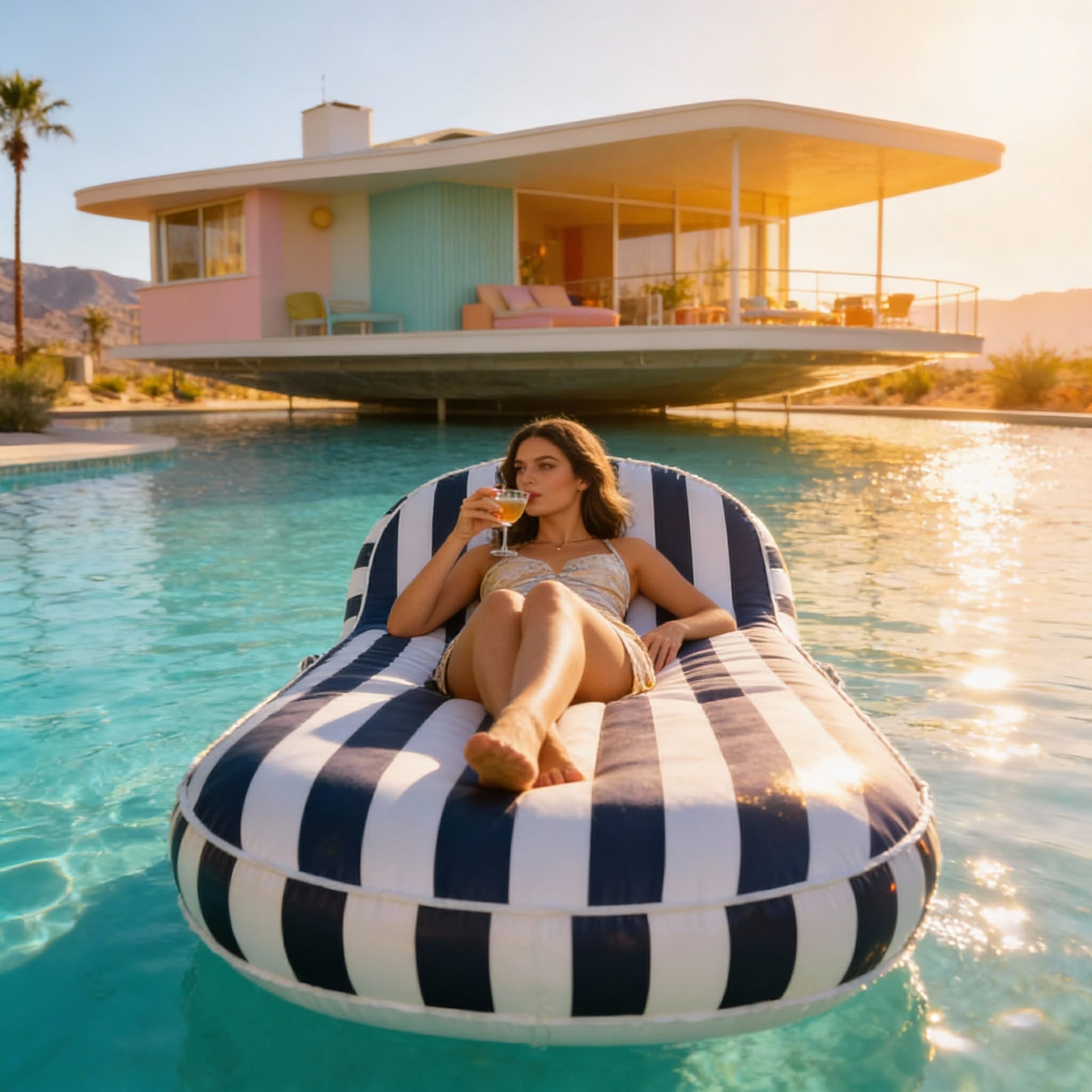 Pool Lounger Float Navy