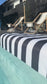 Poolside Cushion Black Stripe Large